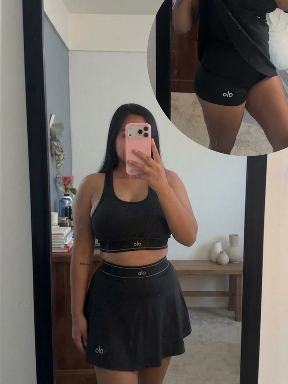 ALO Yoga Black Athletic Skort with Built-In Shorts